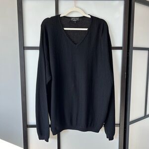 [L] J.P Tilford Harry Rosen Lightweight Black V Neck Long Sleeve Sweater